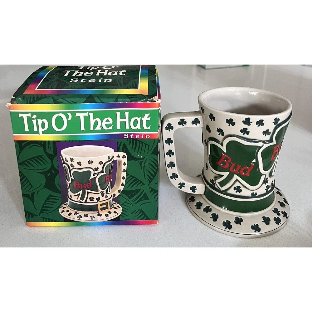 Budweiser Bud 1985 Tip O The Hat St Patrick's Stein Mug In Box